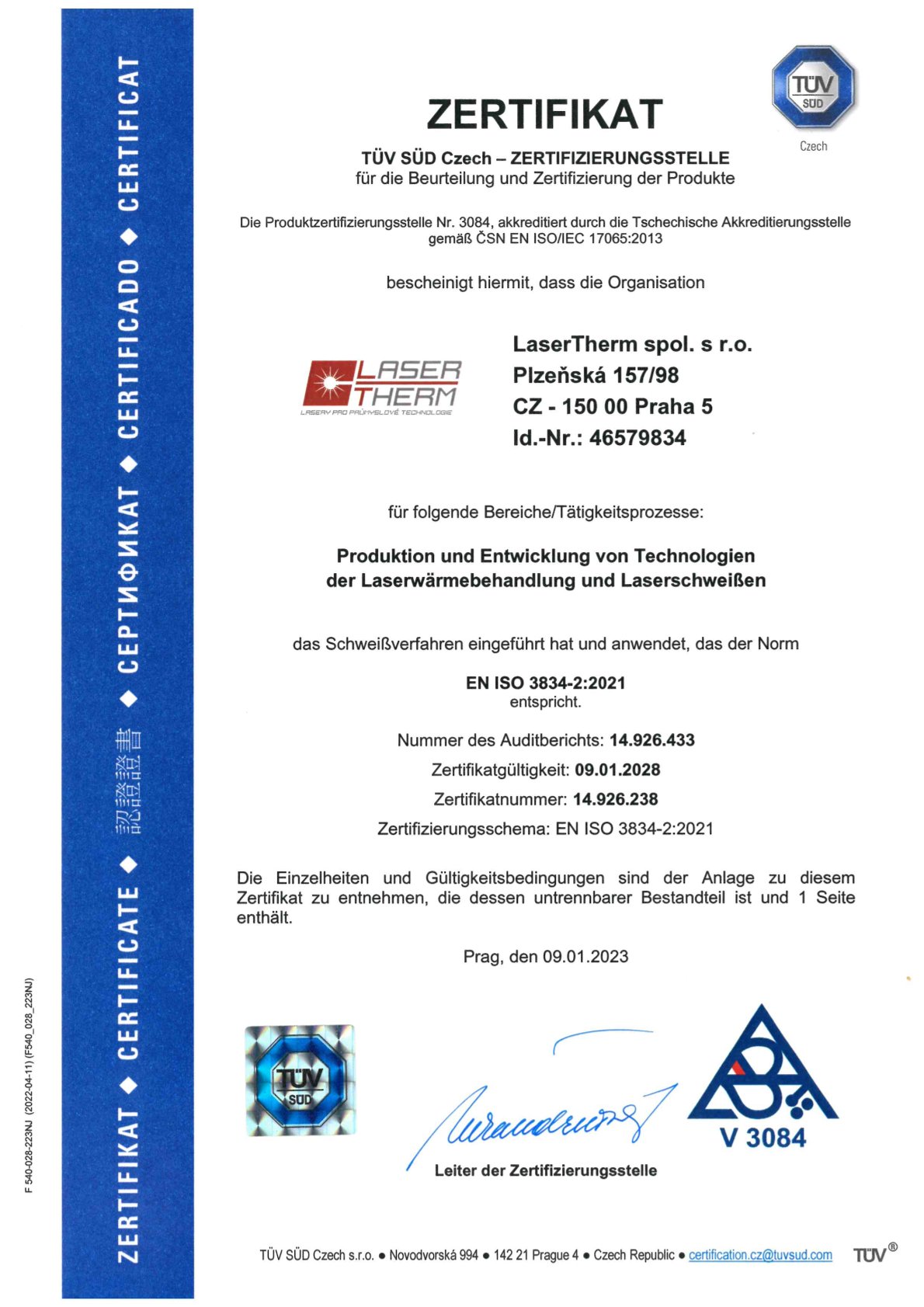 ČSN ISO 3834-2:2021 ČSN ISO 3834-2:2021