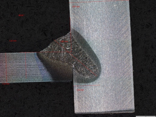 Makro koutového laserového svaru + TOO Makro koutového laserového svaru + TOO