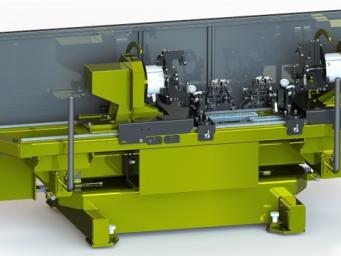 Positionieren für das Schweißen der Drehteile. Automatisierte Schweißarbeitsstelle mit dem Roboter FANUC. Positionieren für das Schweißen der Drehteile. Automatisierte Schweißarbeitsstelle mit dem Roboter FANUC.